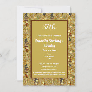 Celebrate Any Age Birthday Glitzy Stencil Art  Invitation