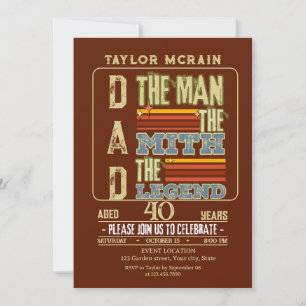 Celebrate Any Age: The Man, The Myth, The Legend  Invitation