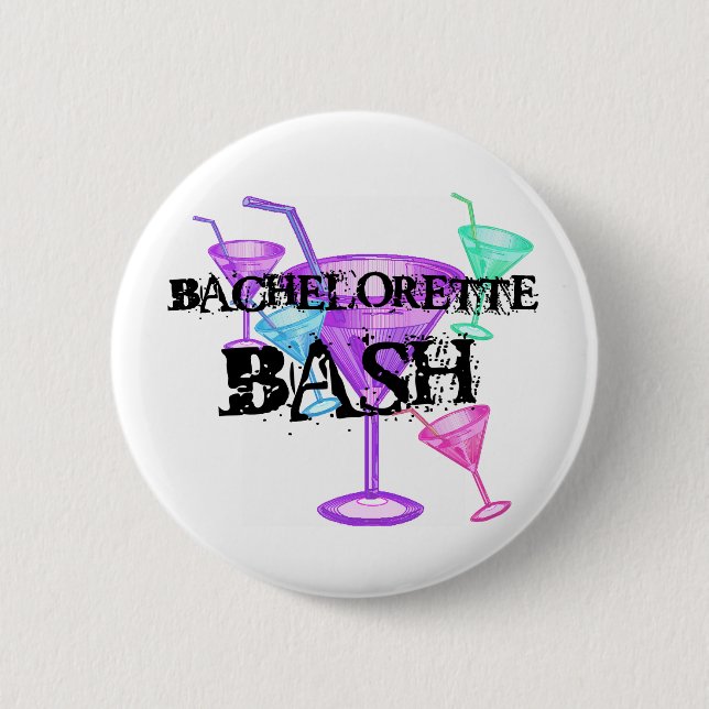 Celebrate Bachelorette Bash Pinback Button (Front)