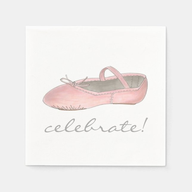 Celebrate! Ballerina Ballet Dance Recital Birthday Paper Napkins (Front)