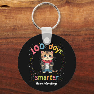 Celebrate Being "100 Days Smarter"  Customizable Keychain