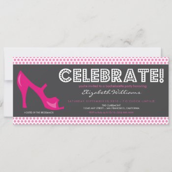 Celebrate! Billboard Bachelorette Invite (pink) by TheWeddingShoppe at Zazzle