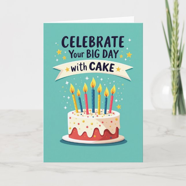 Celebrate Birthday Cake Sprinkles Card (Front)