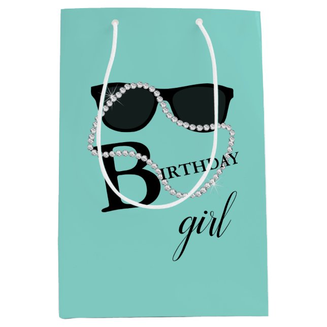 Celebrate Birthday Diamond Tiara Party Favor Medium Gift Bag (Front)