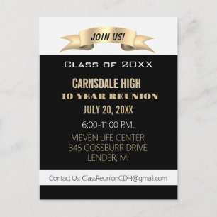 Celebrate! Black 10th Class Reunion Invite