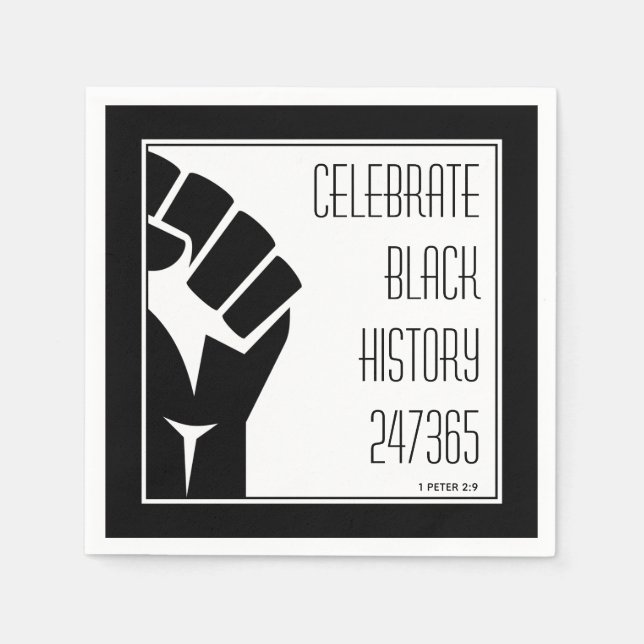 CELEBRATE BLACK HISTORY 247365 BHM Paper Napkins (Front)