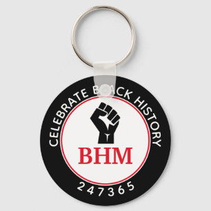 Celebrate Black History 247365 Fist MONOGRAM Keychain