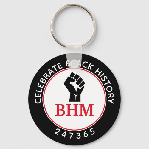 Celebrate Black History 247365 Fist MONOGRAM Keychain