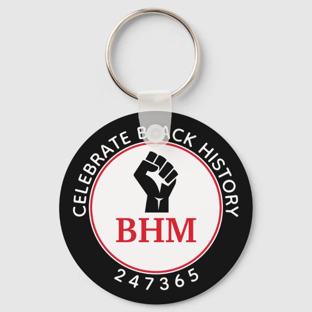 Celebrate Black History 247365 Fist MONOGRAM Keychain (Front)