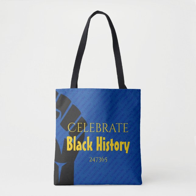 CELEBRATE BLACK HISTORY 247365 Personalized Blue Tote Bag (Front)