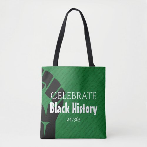 CELEBRATE BLACK HISTORY 247365 Personalized Green Tote Bag