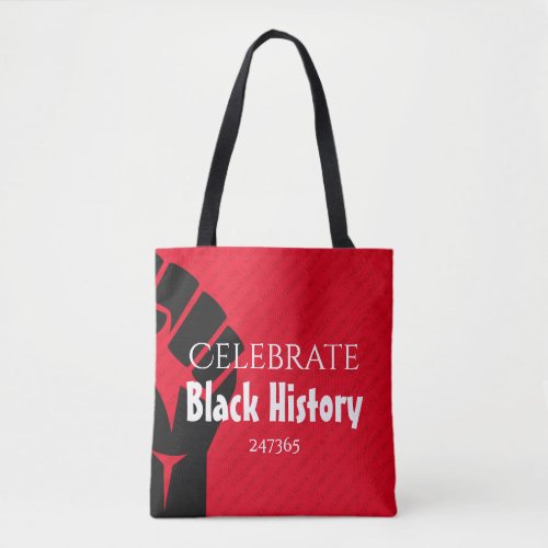 CELEBRATE BLACK HISTORY 247365 Personalized Red Tote Bag