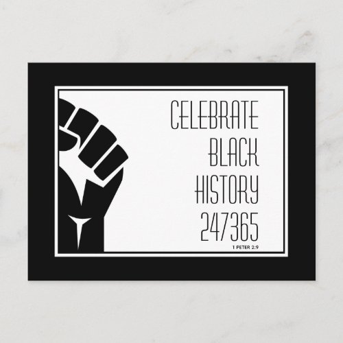 CELEBRATE BLACK HISTORY 247365 Power Fist Custom Postcard