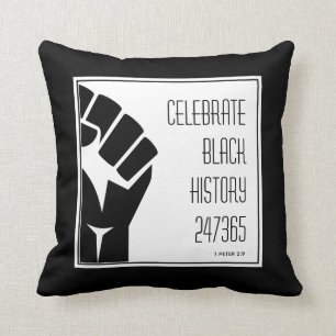 CELEBRATE BLACK HISTORY 247365 Power Fist Custom Throw Pillow