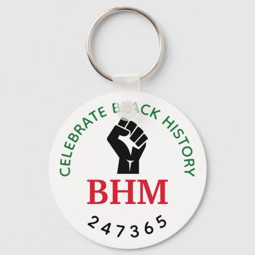 Celebrate Black History 24 7 365 Monogram Keychain