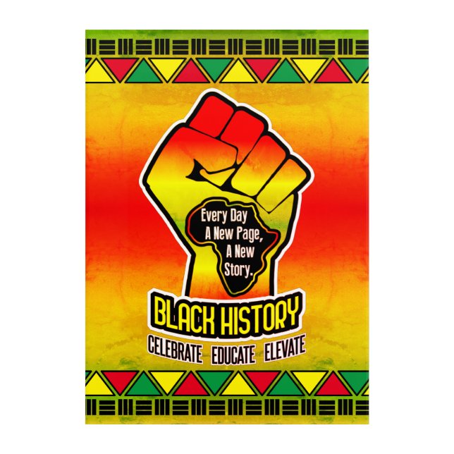 Celebrate Black History African Map Acrylic Print (Front)