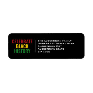 CELEBRATE BLACK HISTORY | BHM | Return Address Label