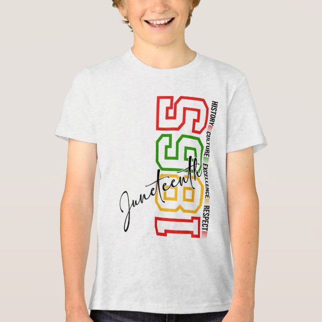 Celebrate Black History Juneteenth African America Tri-Blend Shirt (Front)