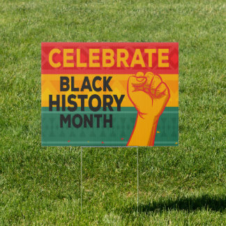 celebrate black history month 2022 sign