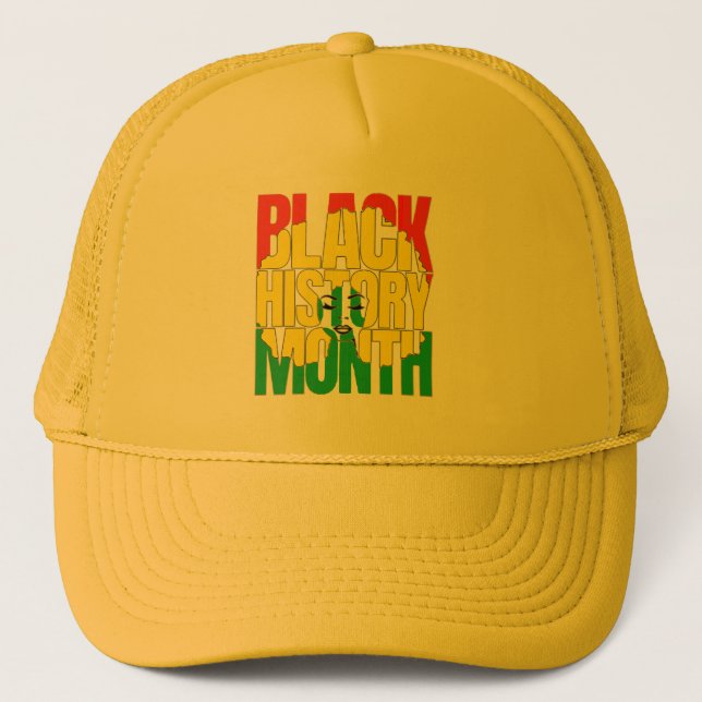 CELEBRATE BLACK HISTORY MONTH 2026 TRUCKER HAT (Front)