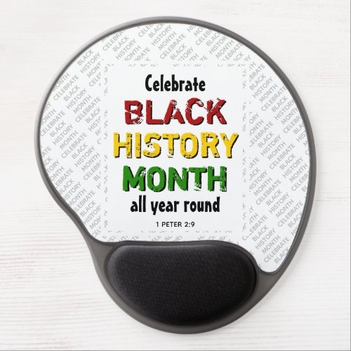Celebrate Black History Month BHM Scripture White Gel Mouse Pad