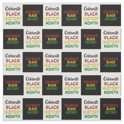 Celebrate BLACK HISTORY Month Checkerboard Effect Fabric