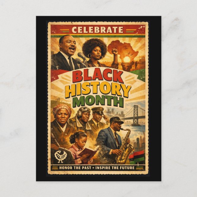 Celebrate Black History Month Cultural Heritage Postcard (Front)