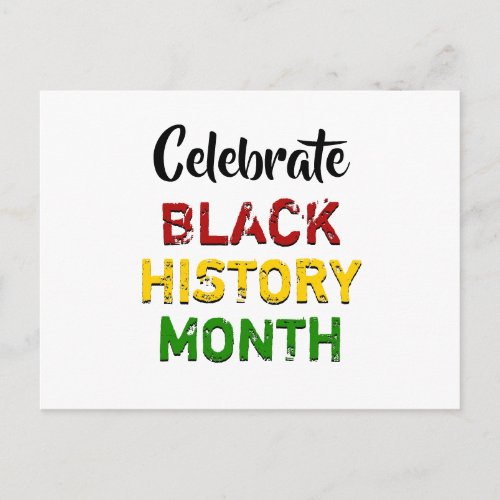 CELEBRATE BLACK HISTORY MONTH Custom Text Postcard