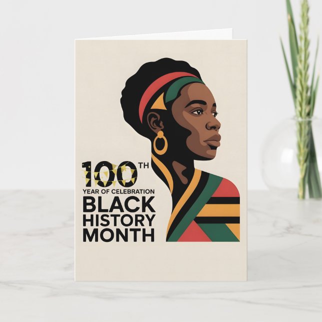 CELEBRATE BLACK HISTORY MONTH Customizable BHM  Card (Front)