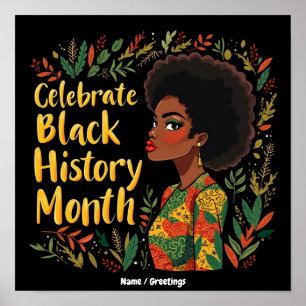 Celebrate Black History Month Honor Afro American Poster