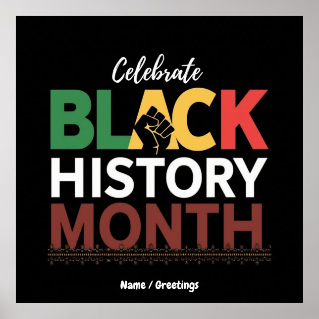 Celebrate Black History Month Honoring African  Poster (Front)