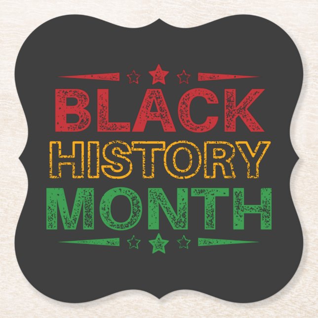 Celebrate Black History Month, Juneteenth Paper Coaster (Front)