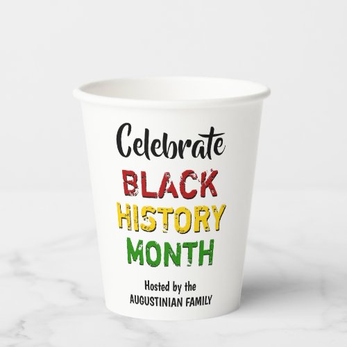 Celebrate Black History Month Paper Cup