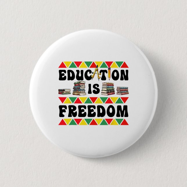 Celebrate Black History Month With Freedom  Button (Front)