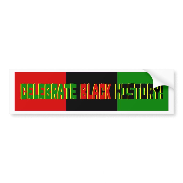 Celebrate Black History  Red, Black & Green Banner Bumper Sticker