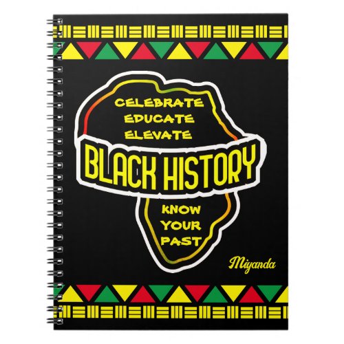 Celebrate Black History with Africa Map on BLACK Notebook