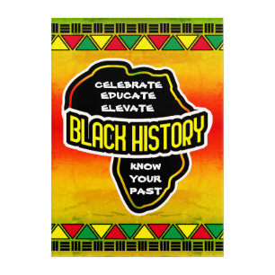 Celebrate Black History with Africa Map on Grunge Acrylic Print