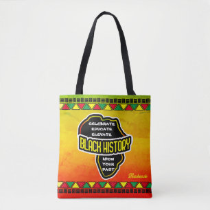 Celebrate Black History with Africa Map on Grunge Tote Bag
