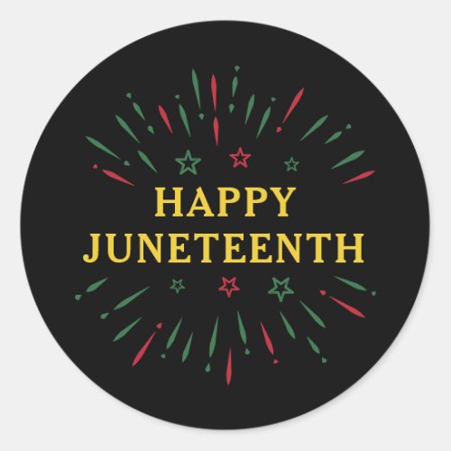 Celebrate Black Independence Day Happy Juneteenth Classic Round Sticker