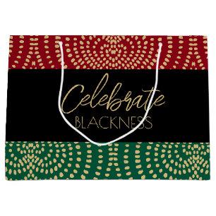 Celebrate Blackness Red Green Black History Month Large Gift Bag