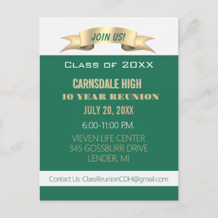 Celebrate! Blue 10th Class Reunion Invite