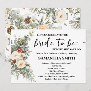Celebrate Bride to be Winter Bachelorette Invitation