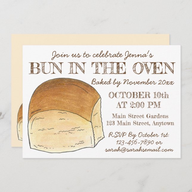 Celebrate Bun in the Oven New Baby Shower Invitation (Front/Back)