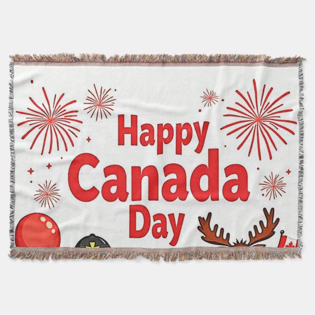 Celebrate Canada Joy Throw Blanket (Front)