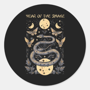 Celebrate Chinese New Year Of The Snake 2025 Moon Classic Round Sticker