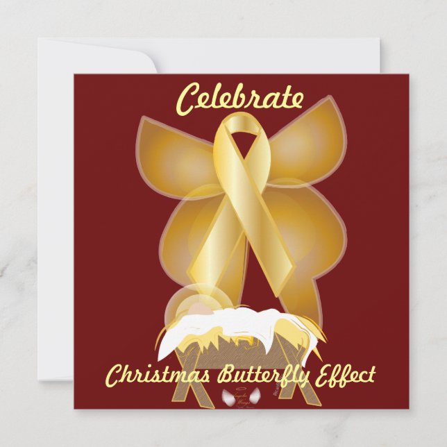 Celebrate Christmas Butterfly Effect-Customize Invitation (Front)