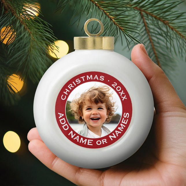 Celebrate Christmas with Your Favorite Photo Ceramic Ball Christmas Ornament (Personalized Photo Ornament)