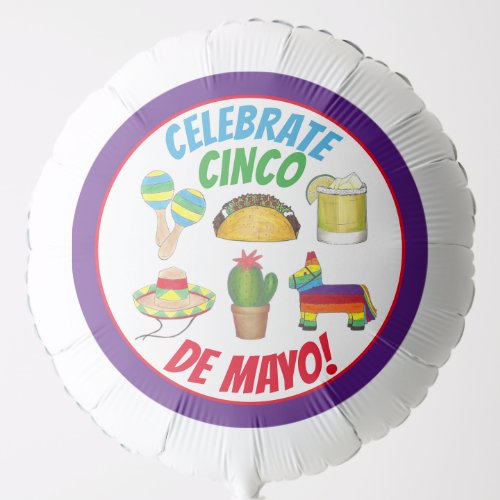 Celebrate Cinco de Mayo Fiesta Taco Piata Cactus Balloon