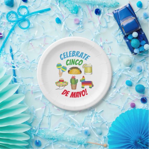 Celebrate Cinco de Mayo Fiesta Taco Piata Cactus Paper Plates