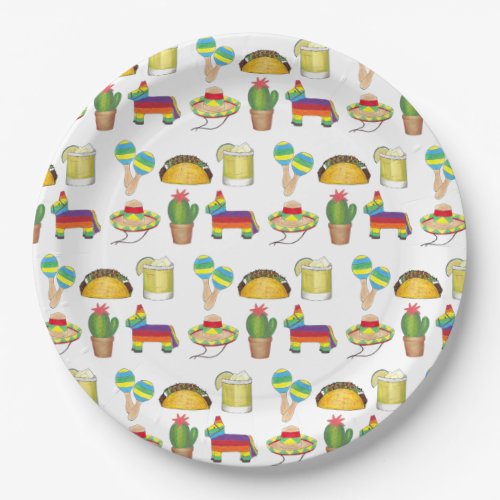 Celebrate Cinco de Mayo Fiesta Taco Piata Cactus Paper Plates